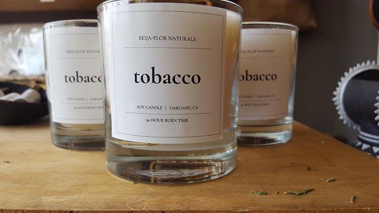 Handmade Soy Candle: Tobacco BeijaFlorNaturals 