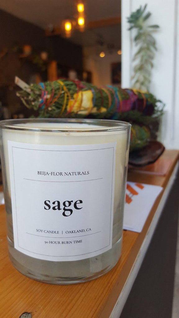 Handmade Soy Candle: Sage BeijaFlorNaturals 